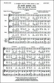 O Occhi Manza Mia SATB choral sheet music cover Thumbnail